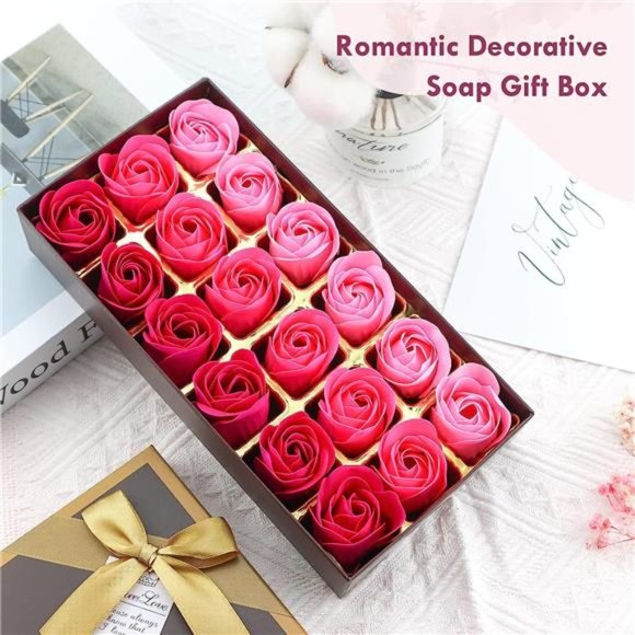 Floral Scented Bath Soap Rose Flower Petals, Plant Essential Oil Rose Soap Set - Picture 5 of 6